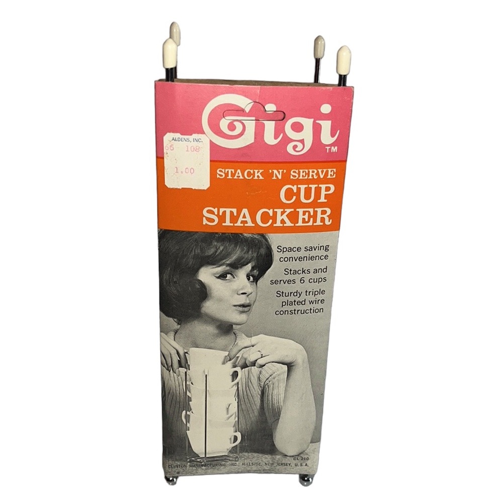 Vintage 60s/70s GIGI Stack ‘N Serve Cup Stacker~Retro Kitchen~MCM~Prop/Use